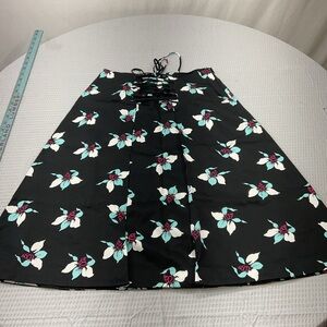 Maeve Black Floral A-Line Skirt